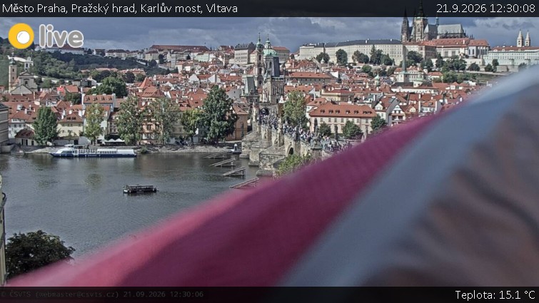 Město Praha - Pražský hrad, Karlův most, Vltava - 21.9.2026 v 12:30