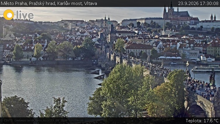 Město Praha - Pražský hrad, Karlův most, Vltava - 23.9.2026 v 17:30