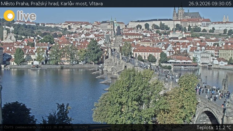 Město Praha - Pražský hrad, Karlův most, Vltava - 26.9.2026 v 09:30