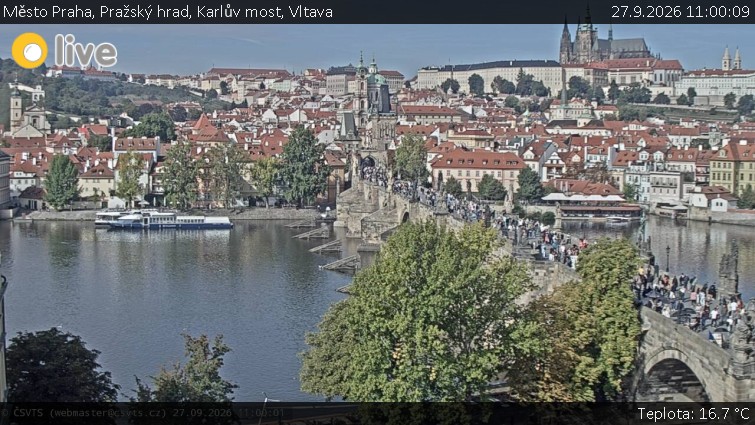 Město Praha - Pražský hrad, Karlův most, Vltava - 27.9.2026 v 11:00