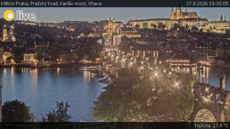 Město Praha - Pražský hrad, Karlův most, Vltava - 27.9.2026 v 19:30