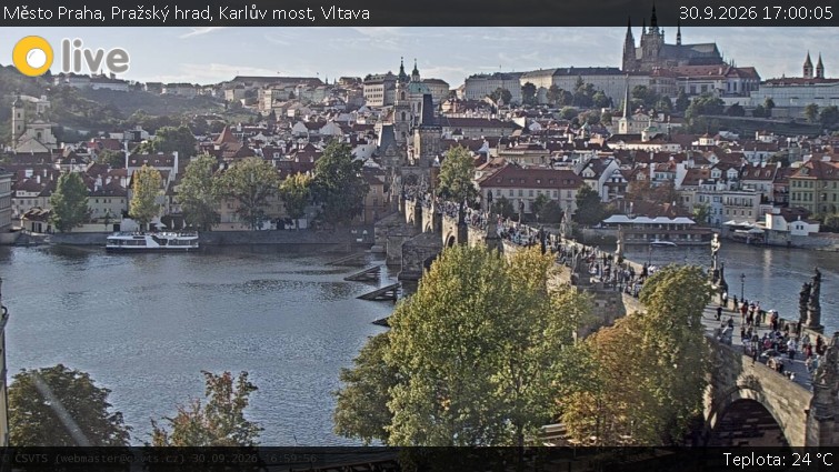 Město Praha - Pražský hrad, Karlův most, Vltava - 30.9.2026 v 17:00
