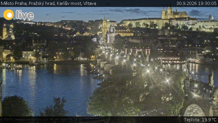 Město Praha - Pražský hrad, Karlův most, Vltava - 30.9.2026 v 19:30