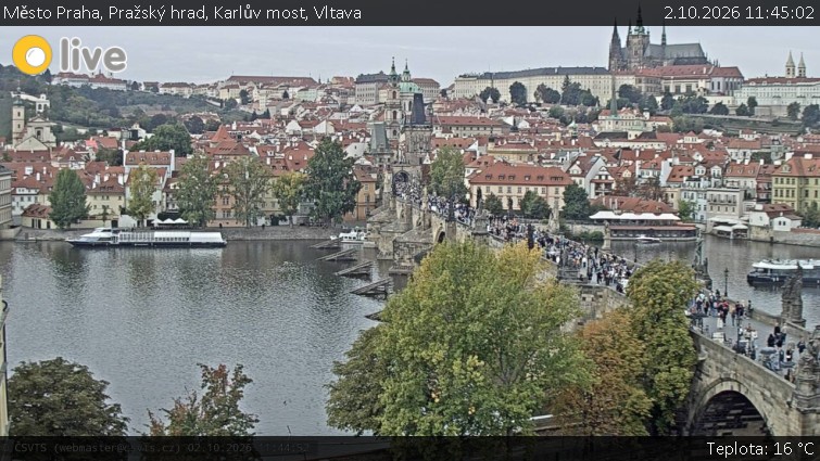 Město Praha - Pražský hrad, Karlův most, Vltava - 2.10.2026 v 11:45