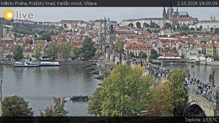 Město Praha - Pražský hrad, Karlův most, Vltava - 2.10.2026 v 14:00