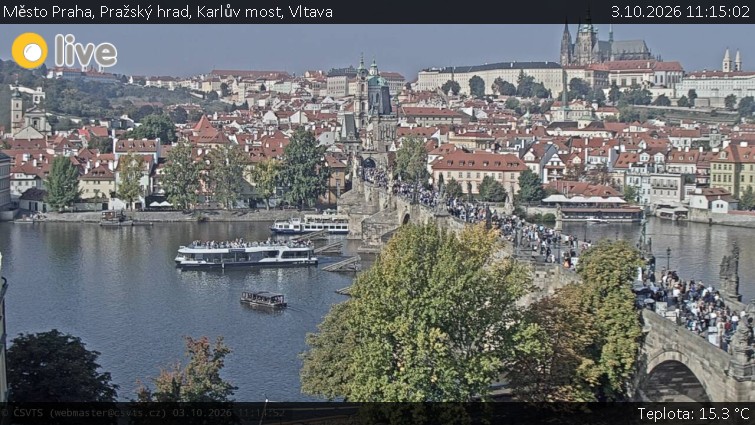 Město Praha - Pražský hrad, Karlův most, Vltava - 3.10.2026 v 11:15