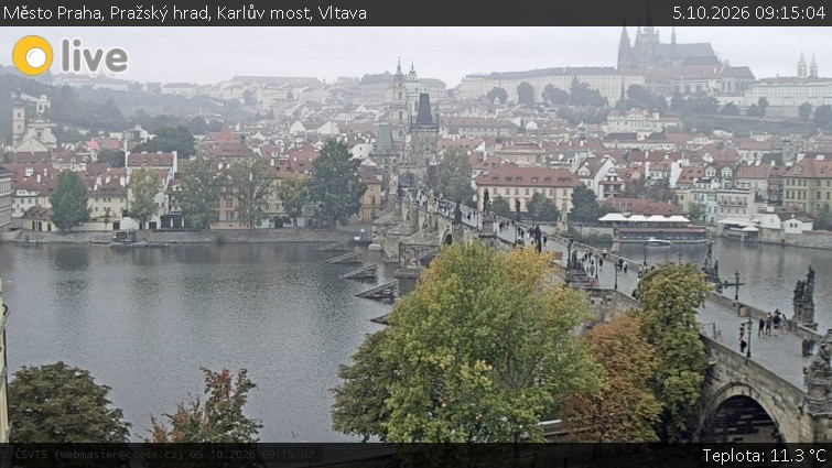 Město Praha - Pražský hrad, Karlův most, Vltava - 5.10.2026 v 09:15