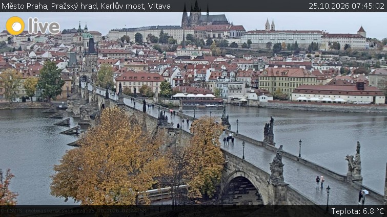 Město Praha - Pražský hrad, Karlův most, Vltava - 25.10.2026 v 07:45