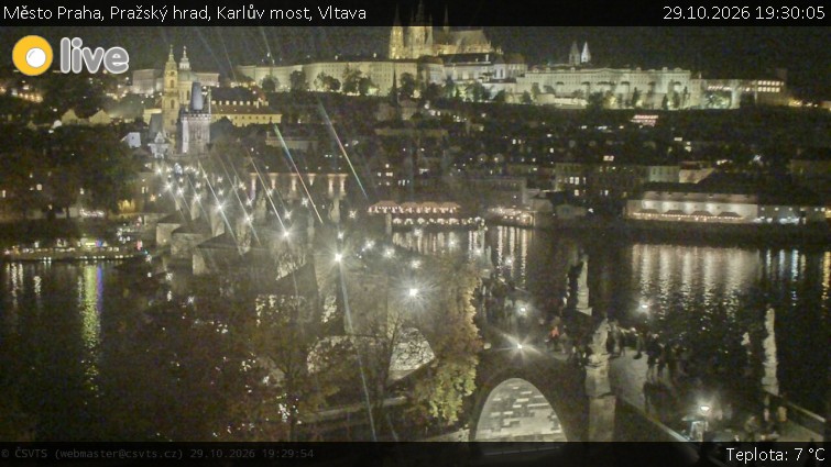 Město Praha - Pražský hrad, Karlův most, Vltava - 29.10.2026 v 19:30