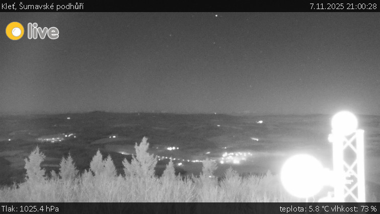 Kleť, Šumavské podhůří - Kleť - 7.11.2025 v 21:00