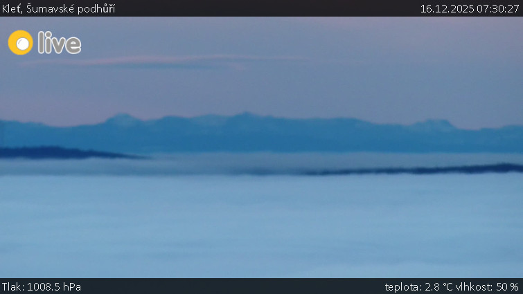 Kleť, Šumavské podhůří - Kleť - 16.12.2025 v 07:30