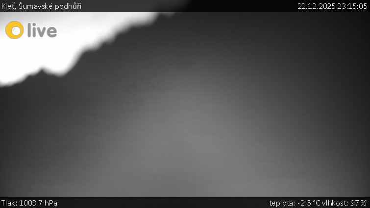 Kleť, Šumavské podhůří - Kleť - 22.12.2025 v 23:15