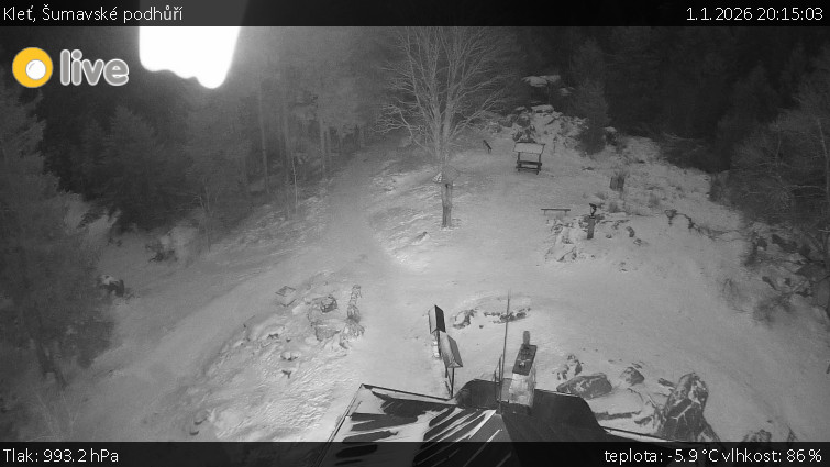 Kleť, Šumavské podhůří - Kleť - 1.1.2026 v 20:15