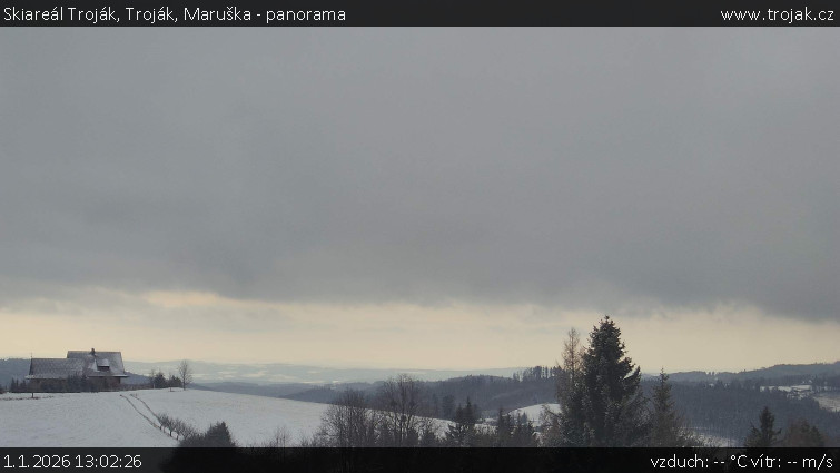 Skiareál Troják - Troják, Maruška - panorama - 1.1.2026 v 13:02