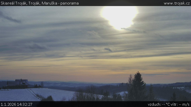 Skiareál Troják - Troják, Maruška - panorama - 1.1.2026 v 14:32