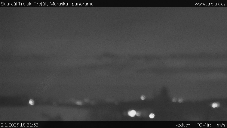 Skiareál Troják - Troják, Maruška - panorama - 2.1.2026 v 18:31