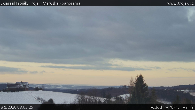 Skiareál Troják - Troják, Maruška - panorama - 3.1.2026 v 08:02
