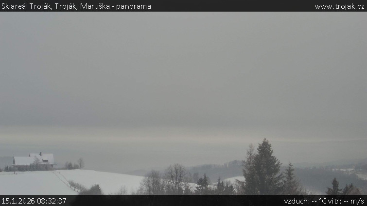 Skiareál Troják - Troják, Maruška - panorama - 15.1.2026 v 08:32