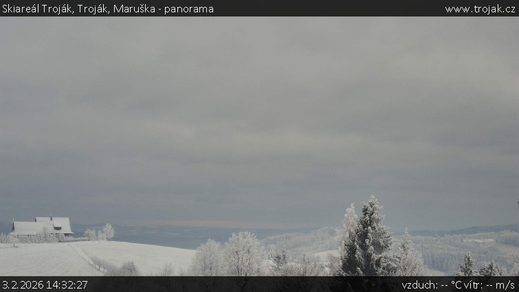 Skiareál Troják - Troják, Maruška - panorama - 3.2.2026 v 14:32