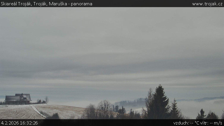 Skiareál Troják - Troják, Maruška - panorama - 4.2.2026 v 16:32