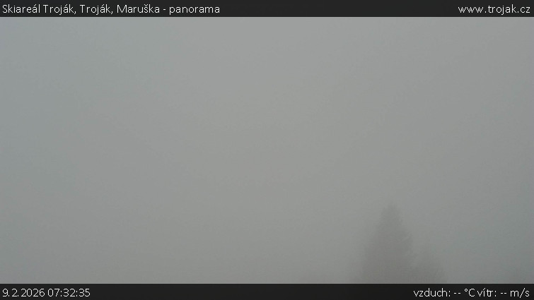 Skiareál Troják - Troják, Maruška - panorama - 9.2.2026 v 07:32
