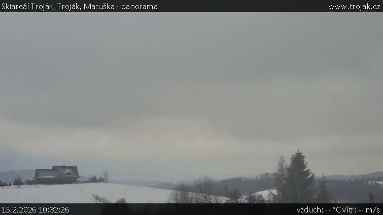 Skiareál Troják - Troják, Maruška - panorama - 15.2.2026 v 10:32