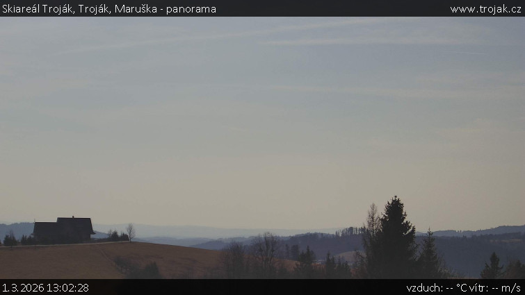Skiareál Troják - Troják, Maruška - panorama - 1.3.2026 v 13:02