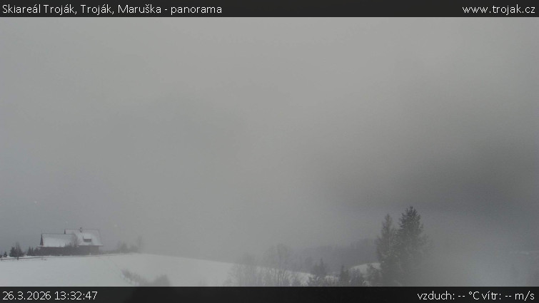 Skiareál Troják - Troják, Maruška - panorama - 26.3.2026 v 13:32