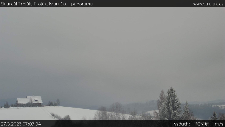 Skiareál Troják - Troják, Maruška - panorama - 27.3.2026 v 07:03