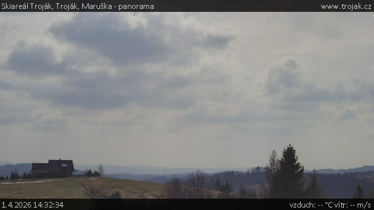 Skiareál Troják - Troják, Maruška - panorama - 1.4.2026 v 14:32