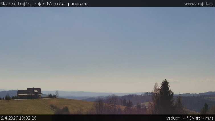 Skiareál Troják - Troják, Maruška - panorama - 9.4.2026 v 13:32