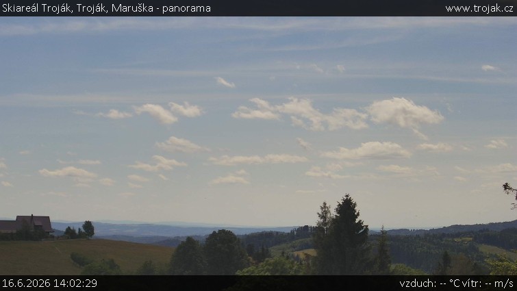 Skiareál Troják - Troják, Maruška - panorama - 16.6.2026 v 14:02