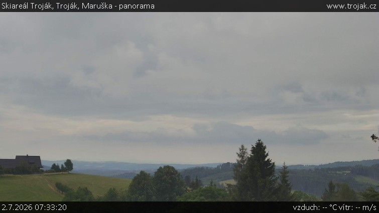 Skiareál Troják - Troják, Maruška - panorama - 2.7.2026 v 07:33
