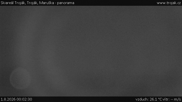 Troják Ski Area - Troják, Maruška - panorama - 1.8.2026 v 00:02
