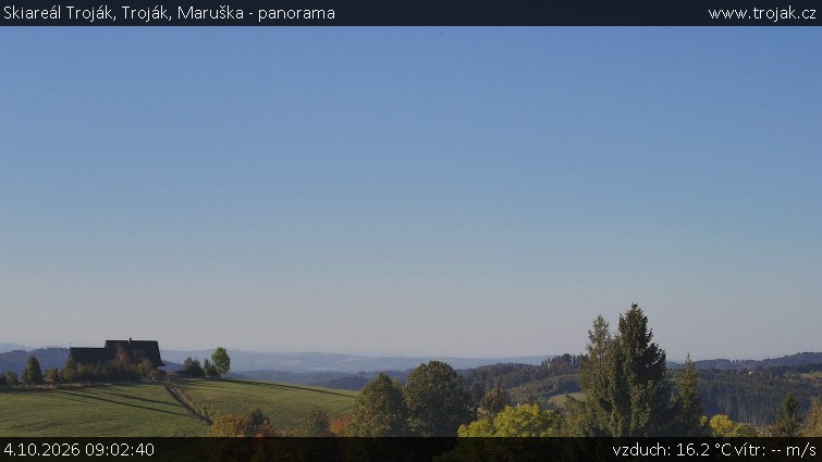 Skiareál Troják - Troják, Maruška - panorama - 4.10.2026 v 09:02