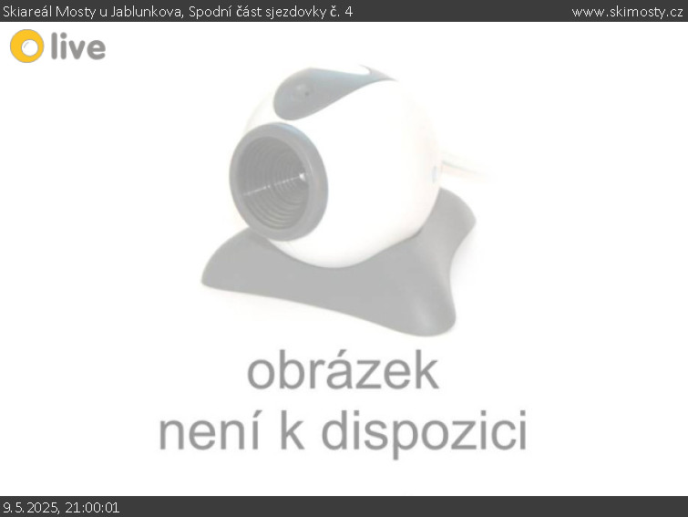 Skiareál Mosty u Jablunkova - Spodní část sjezdovky č. 4 - 9.5.2025 v 21:00 Skiareál Mosty u Jablunkova - Spodní část sjezdovky č. 4 - 9.5.2025 v 21:00