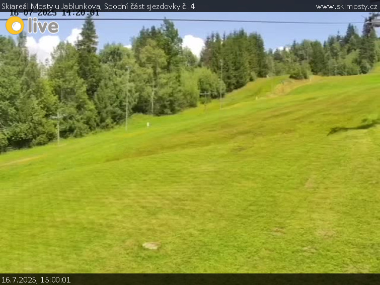 Skiareál Mosty u Jablunkova - Spodní část sjezdovky č. 4 - 16.7.2025 v 15:00 Skiareál Mosty u Jablunkova - Spodní část sjezdovky č. 4 - 16.7.2025 v 15:00