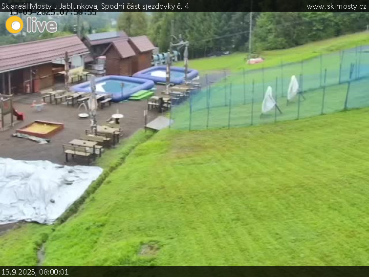 Skiareál Mosty u Jablunkova - Spodní část sjezdovky č. 4 - 13.9.2025 v 08:00 Skiareál Mosty u Jablunkova - Spodní část sjezdovky č. 4 - 13.9.2025 v 08:00