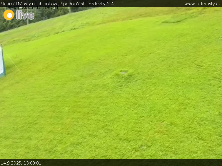 Skiareál Mosty u Jablunkova - Spodní část sjezdovky č. 4 - 14.9.2025 v 13:00