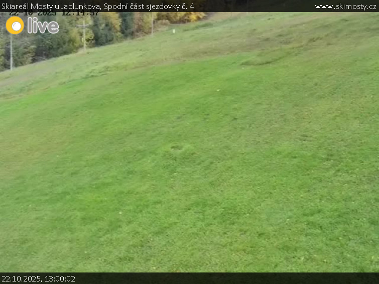 Skiareál Mosty u Jablunkova - Spodní část sjezdovky č. 4 - 22.10.2025 v 13:00 Skiareál Mosty u Jablunkova - Spodní část sjezdovky č. 4 - 22.10.2025 v 13:00