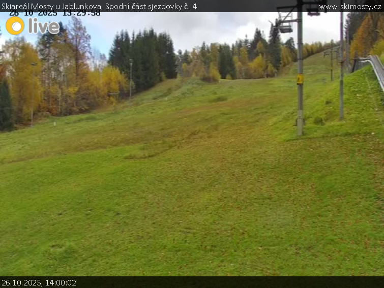 Skiareál Mosty u Jablunkova - Spodní část sjezdovky č. 4 - 26.10.2025 v 14:00 Skiareál Mosty u Jablunkova - Spodní část sjezdovky č. 4 - 26.10.2025 v 14:00