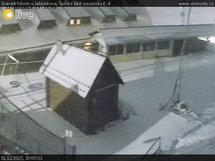 Skiareál Mosty u Jablunkova - Spodní část sjezdovky č. 4 - 31.12.2025 v 20:00