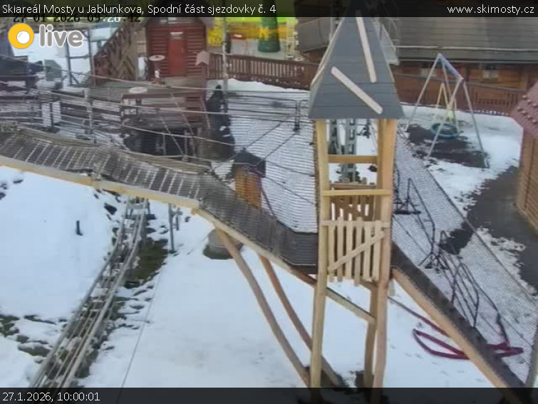 Skiareál Mosty u Jablunkova - Spodní část sjezdovky č. 4 - 27.1.2026 v 10:00