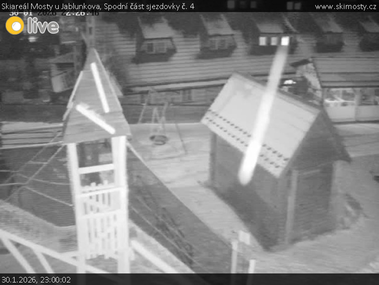 Skiareál Mosty u Jablunkova - Spodní část sjezdovky č. 4 - 30.1.2026 v 23:00