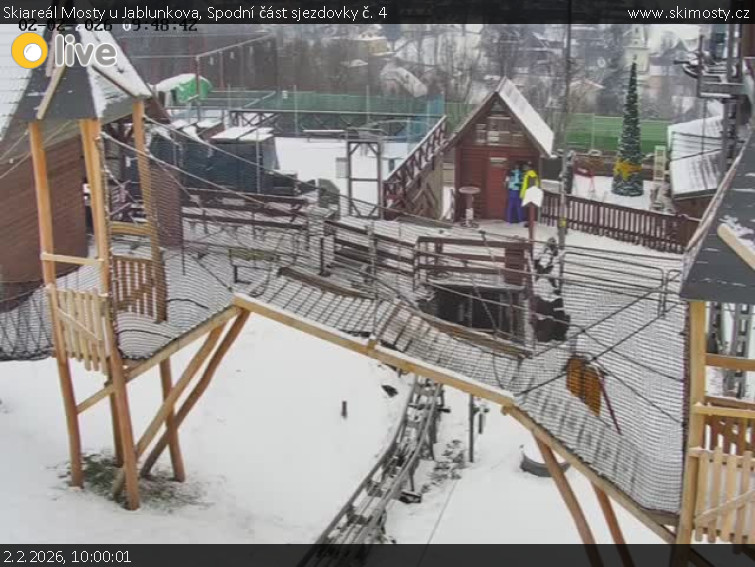 Skiareál Mosty u Jablunkova - Spodní část sjezdovky č. 4 - 2.2.2026 v 10:00