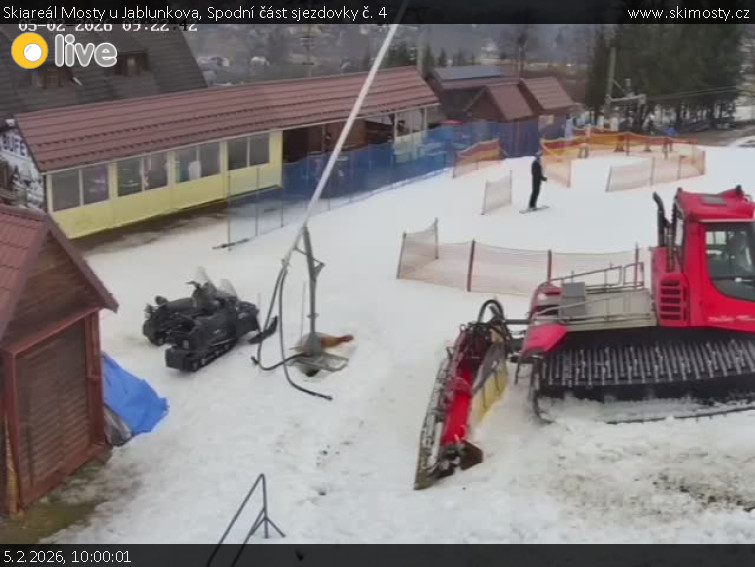 Skiareál Mosty u Jablunkova - Spodní část sjezdovky č. 4 - 5.2.2026 v 10:00