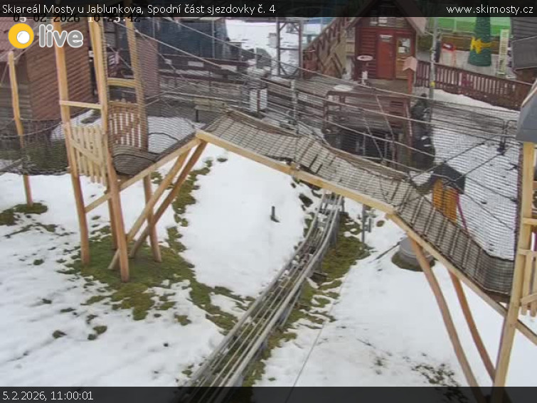 Skiareál Mosty u Jablunkova - Spodní část sjezdovky č. 4 - 5.2.2026 v 11:00