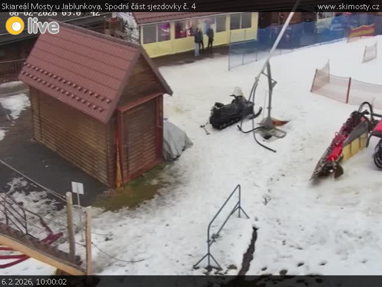 Skiareál Mosty u Jablunkova - Spodní část sjezdovky č. 4 - 6.2.2026 v 10:00