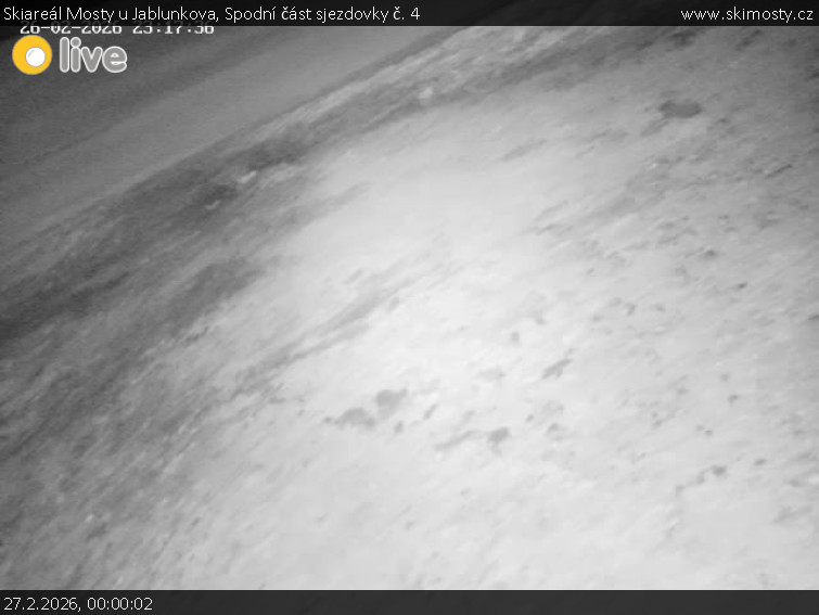 Skiareál Mosty u Jablunkova - Spodní část sjezdovky č. 4 - 27.2.2026 v 00:00