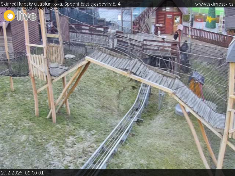 Skiareál Mosty u Jablunkova - Spodní část sjezdovky č. 4 - 27.2.2026 v 09:00